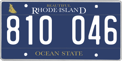 RI license plate 810046