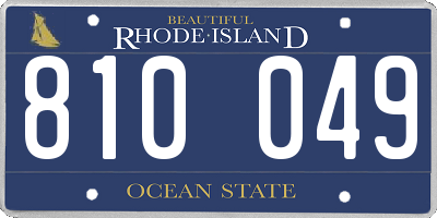 RI license plate 810049