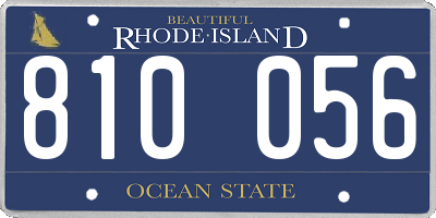 RI license plate 810056