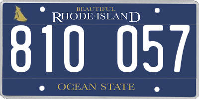 RI license plate 810057