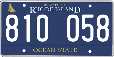 RI license plate 810058