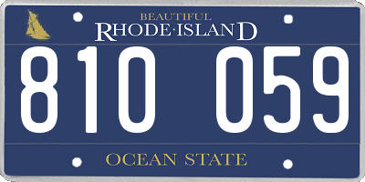 RI license plate 810059