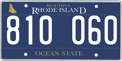 RI license plate 810060