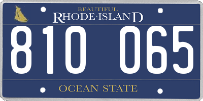 RI license plate 810065
