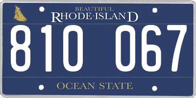 RI license plate 810067