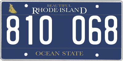 RI license plate 810068