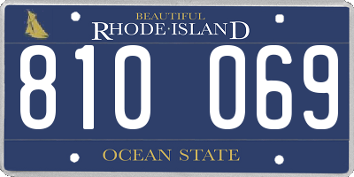 RI license plate 810069
