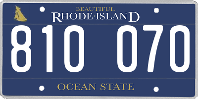RI license plate 810070