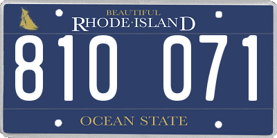 RI license plate 810071