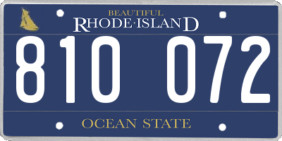 RI license plate 810072