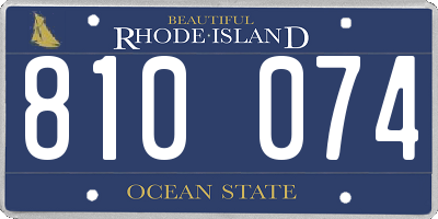 RI license plate 810074