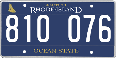 RI license plate 810076