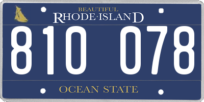 RI license plate 810078