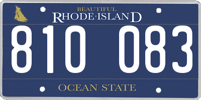 RI license plate 810083