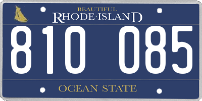 RI license plate 810085