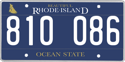 RI license plate 810086