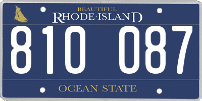 RI license plate 810087