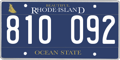 RI license plate 810092