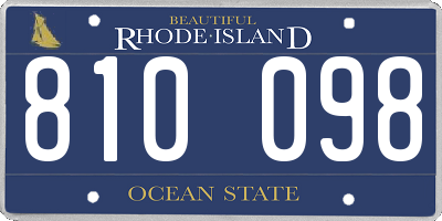 RI license plate 810098