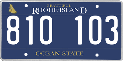 RI license plate 810103