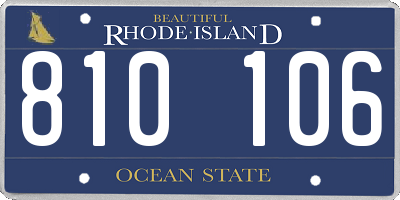 RI license plate 810106