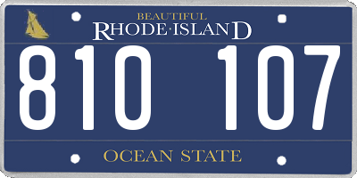 RI license plate 810107