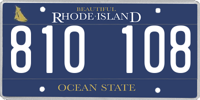 RI license plate 810108