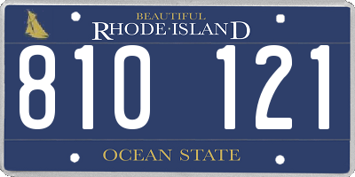 RI license plate 810121
