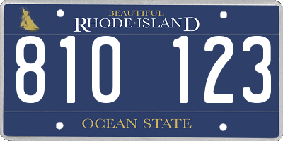 RI license plate 810123