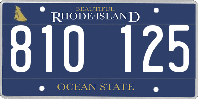 RI license plate 810125