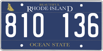 RI license plate 810136
