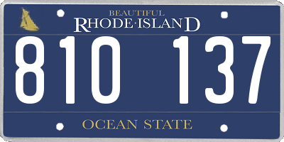 RI license plate 810137