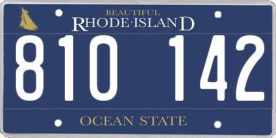 RI license plate 810142