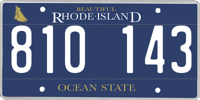 RI license plate 810143