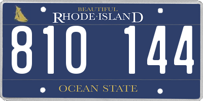 RI license plate 810144