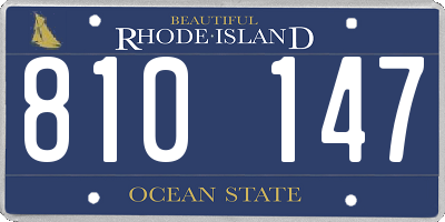 RI license plate 810147