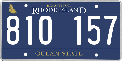 RI license plate 810157