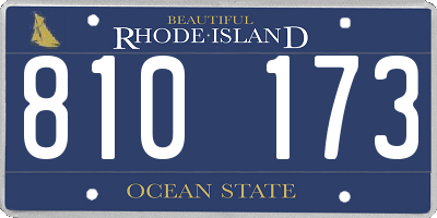 RI license plate 810173