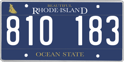 RI license plate 810183
