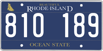 RI license plate 810189