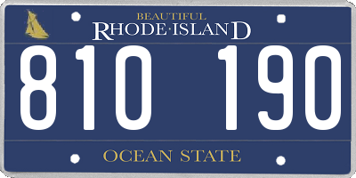 RI license plate 810190