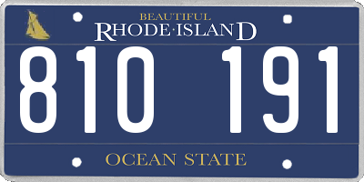 RI license plate 810191