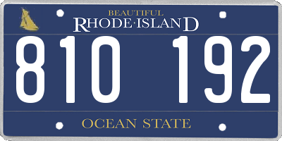 RI license plate 810192