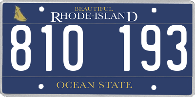 RI license plate 810193