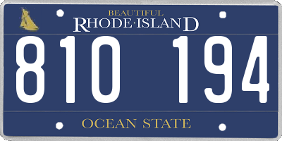 RI license plate 810194
