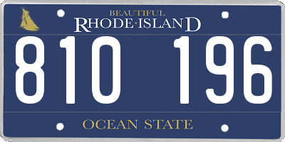 RI license plate 810196
