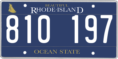 RI license plate 810197