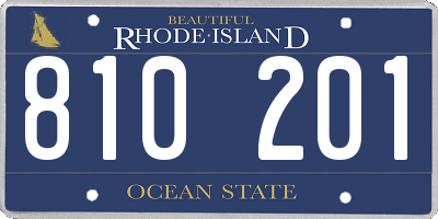 RI license plate 810201