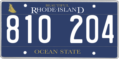 RI license plate 810204