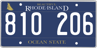 RI license plate 810206